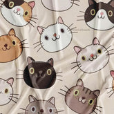 Kids Printed Cat Fabric in Pink Brown